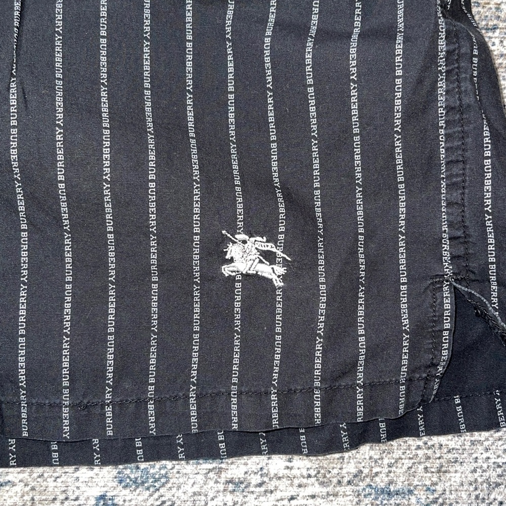 Burberry Black Boxer Shorts with White “Burberry” Pinstripes size M MEDIUM - Picture 2 of 7